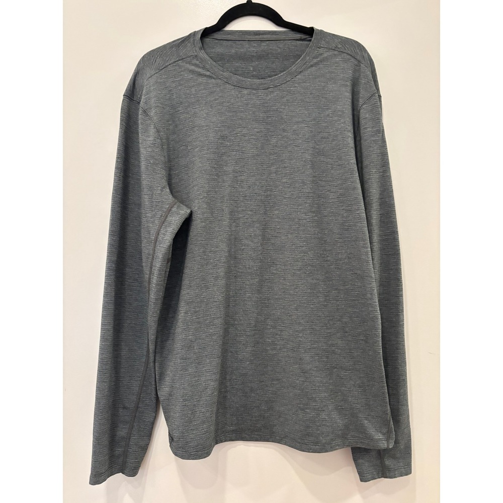 Lululemon License to Train Long Sleeve Shirt Mens L Heathered Grey Training Top